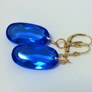 Topaz  Earrings- Blue Topaz Earrings -Bridal Earrings -December Birthstone - Wedding Earrings- Gold Topaz Earrings - Blue Wedding Earrings