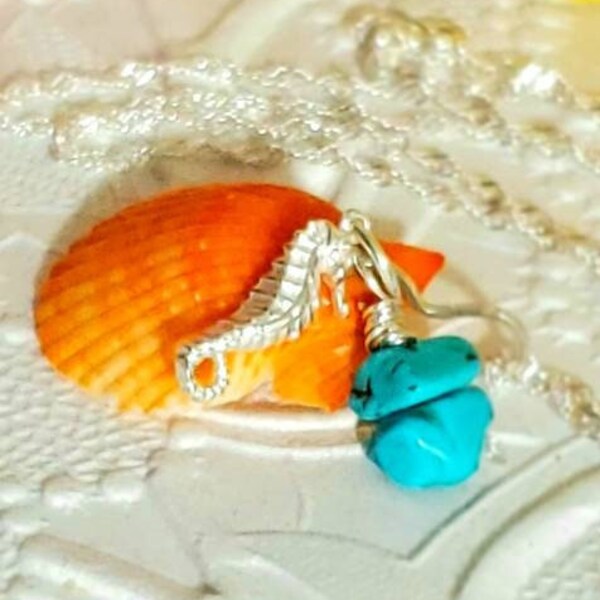 Turquoise & Seashell Necklace main image 1
