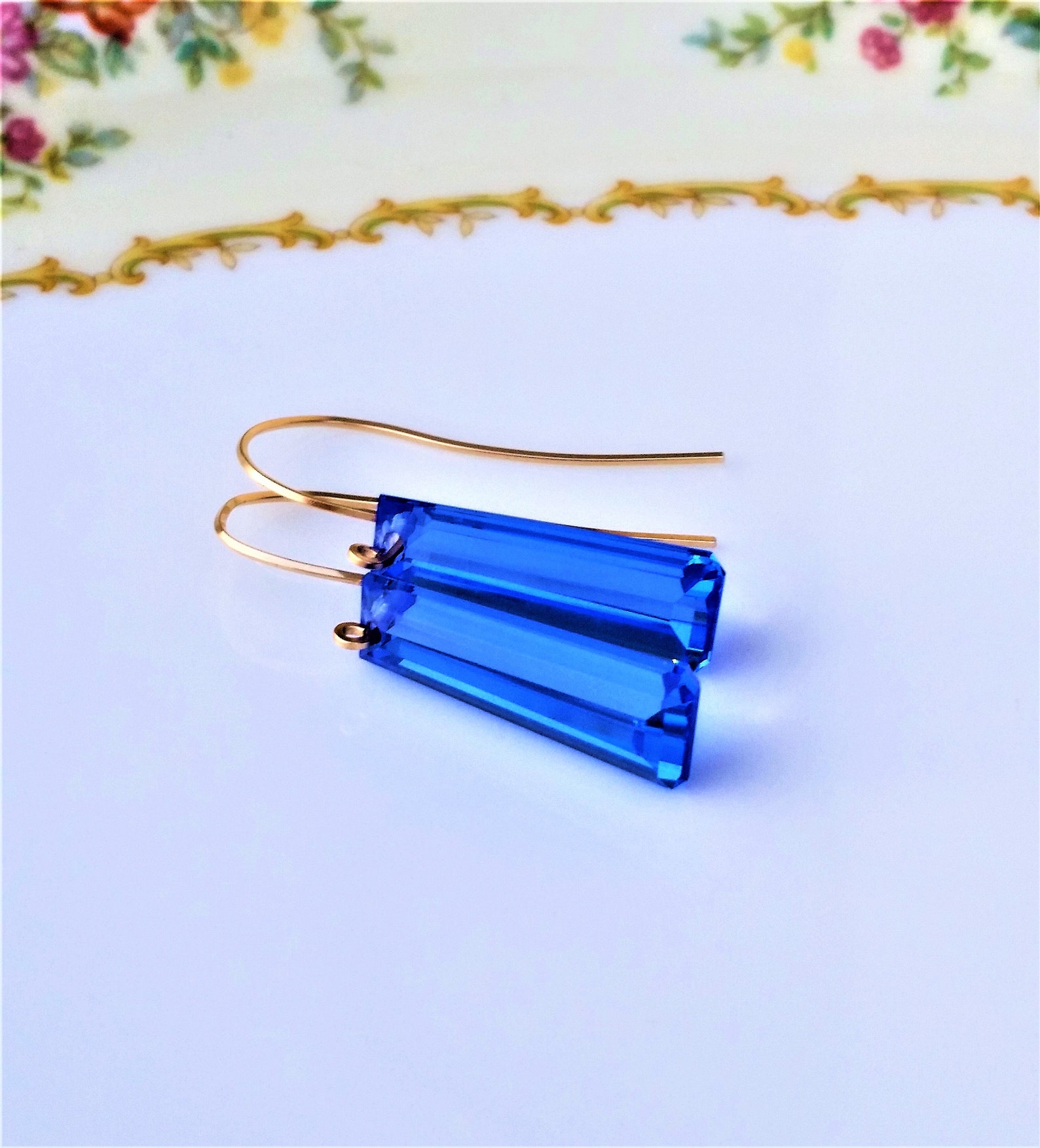 Gabi Thread Earring - Blue Topaz