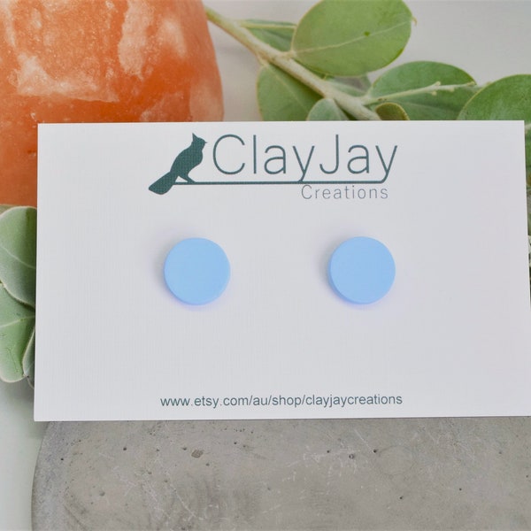 pale blue polymer clay earrings