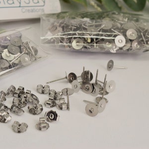 Surgical steel earring posts and backs