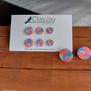 Multi-colour polymer clay earrings