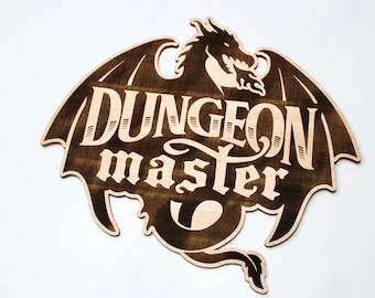 Dungeon Master Wall Decor - DnD - Dungeons & Dragons Inspired Wall Art - Man Cave - Office - Basement - Engraved Wall Decor - Christmas Gift