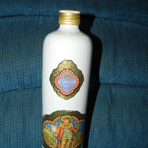 Garrafa de vinho de grés Beameister vintage ~ Garrafa Liebfraumitch ~ Produto da Alemanha ~ Man Cave ~ Decoração de bar ~ Decantador vazio com tampa