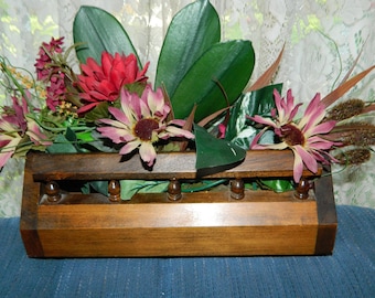 Vintage Long Wooden Planter That Can Be Use For Artificial Plants or Flowers or Use For All Year Decoration