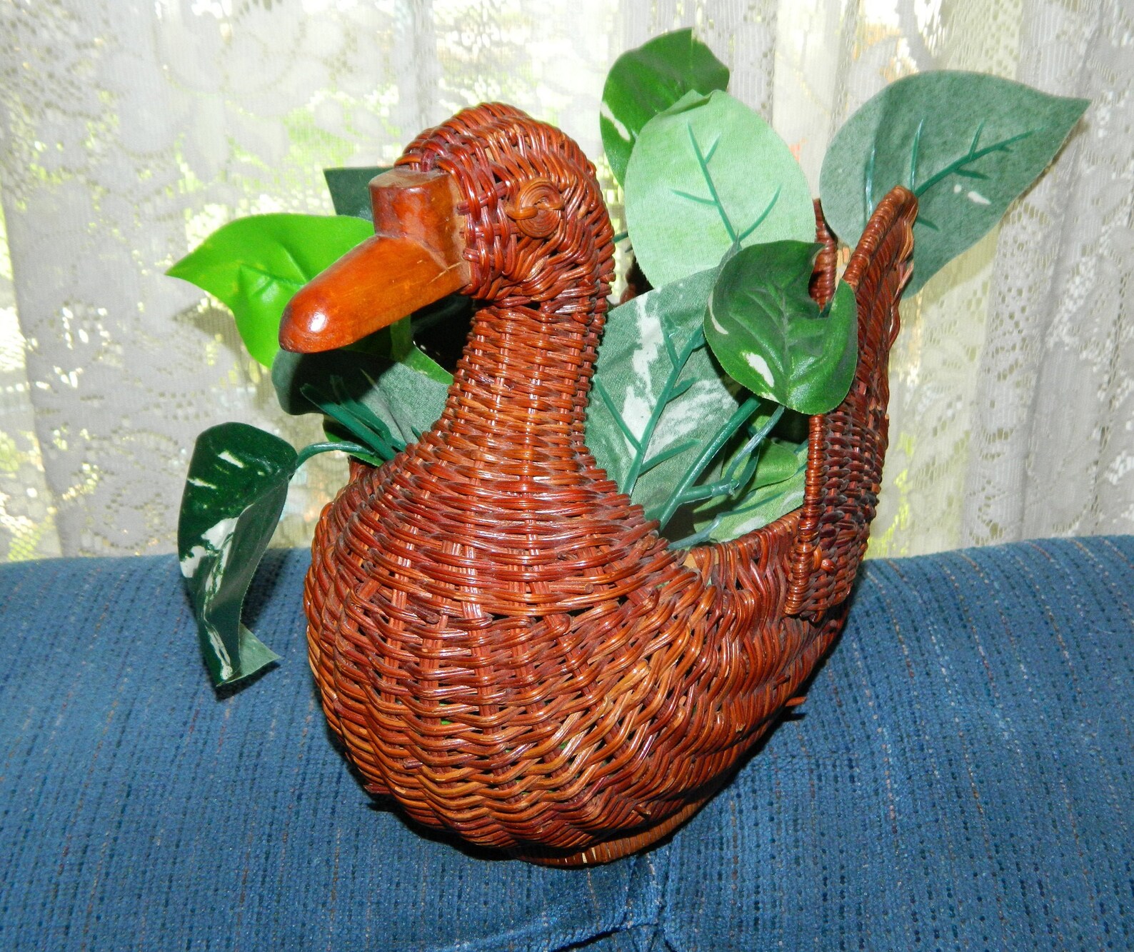 Vintage Wicker Swan Shaped Basket. A Swan Flower or Greenery | Etsy