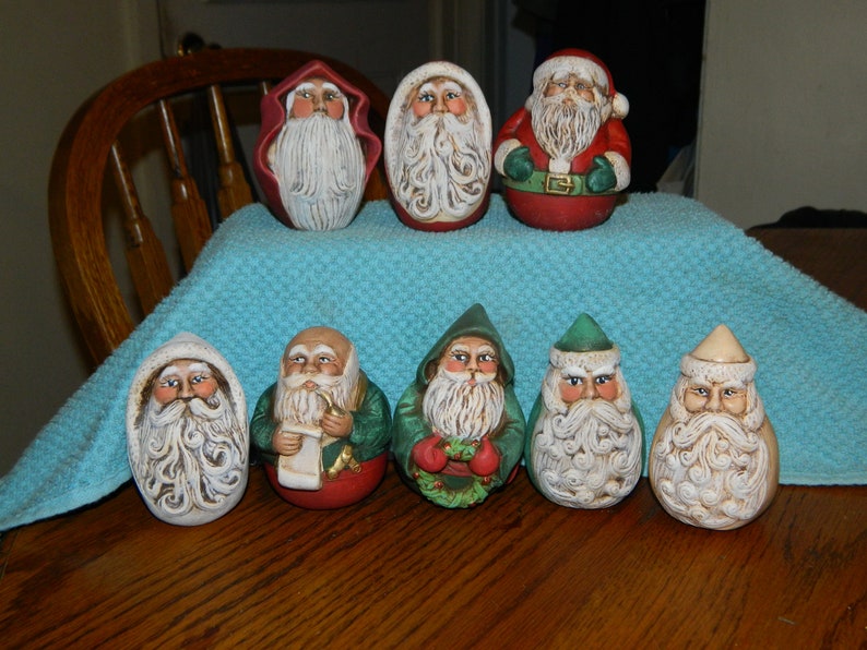 8 Collectible Santa Claus Christmas Decorations 8 Vintage Old World Santa Clauses