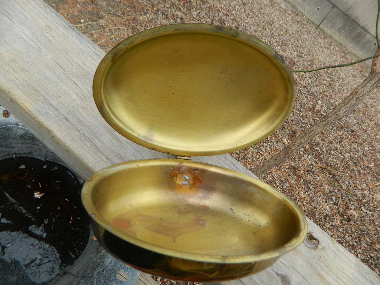 Vintage Brass Bed Warmer W/wooden Handlemid Century Hinged Etsy