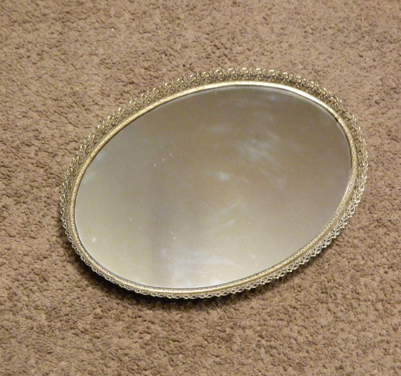 Oval Ornate Designed Gold Vanity Mirror. A Victorian Etsy