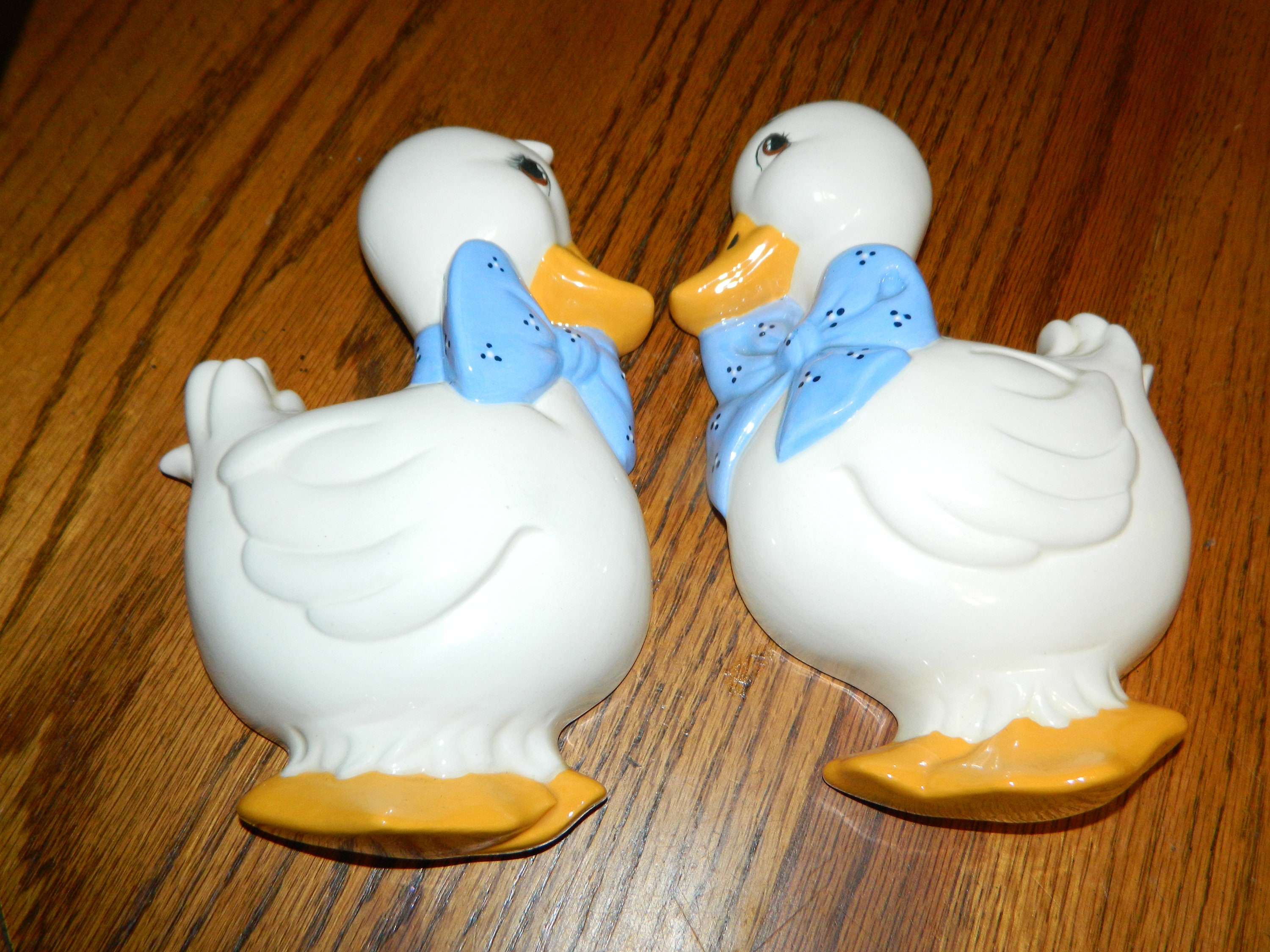 A Vintage Pair of Duck Wall Decorations. 2 Ceramic White Etsy Polska