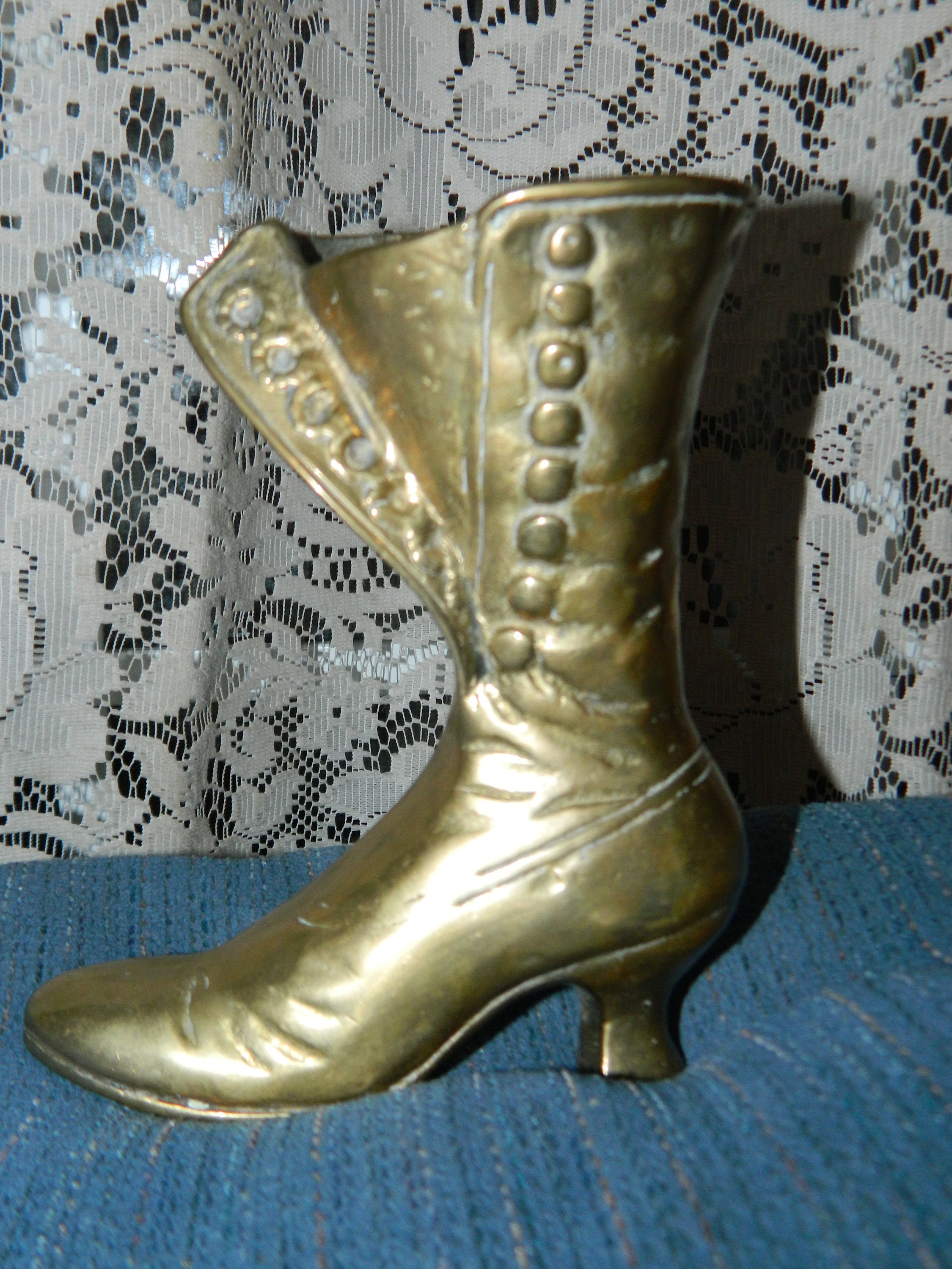 Victorian Brass Boot. A Novelty Brass Women's Shoe To Etsy