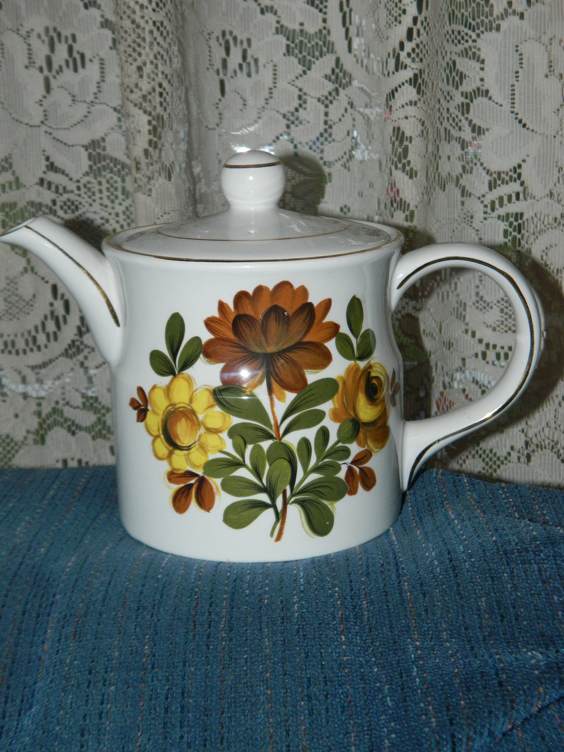 Vintage inglese Ellgreave Floral Tea Pot w / Giallo Rosa & Etsy