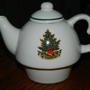 A Vintage (Small) Christmas Tree Teapot. Collectible Christmas Teapot For Display,  or A Nice Pot to Make Your Favorite Tea in