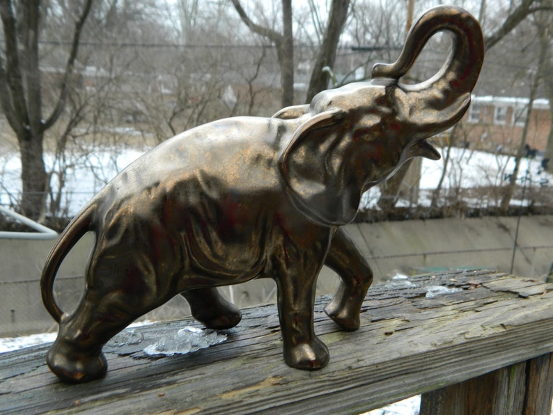Vintage Large Ceramic Elephant Statue Figurine. Elephant Etsy
