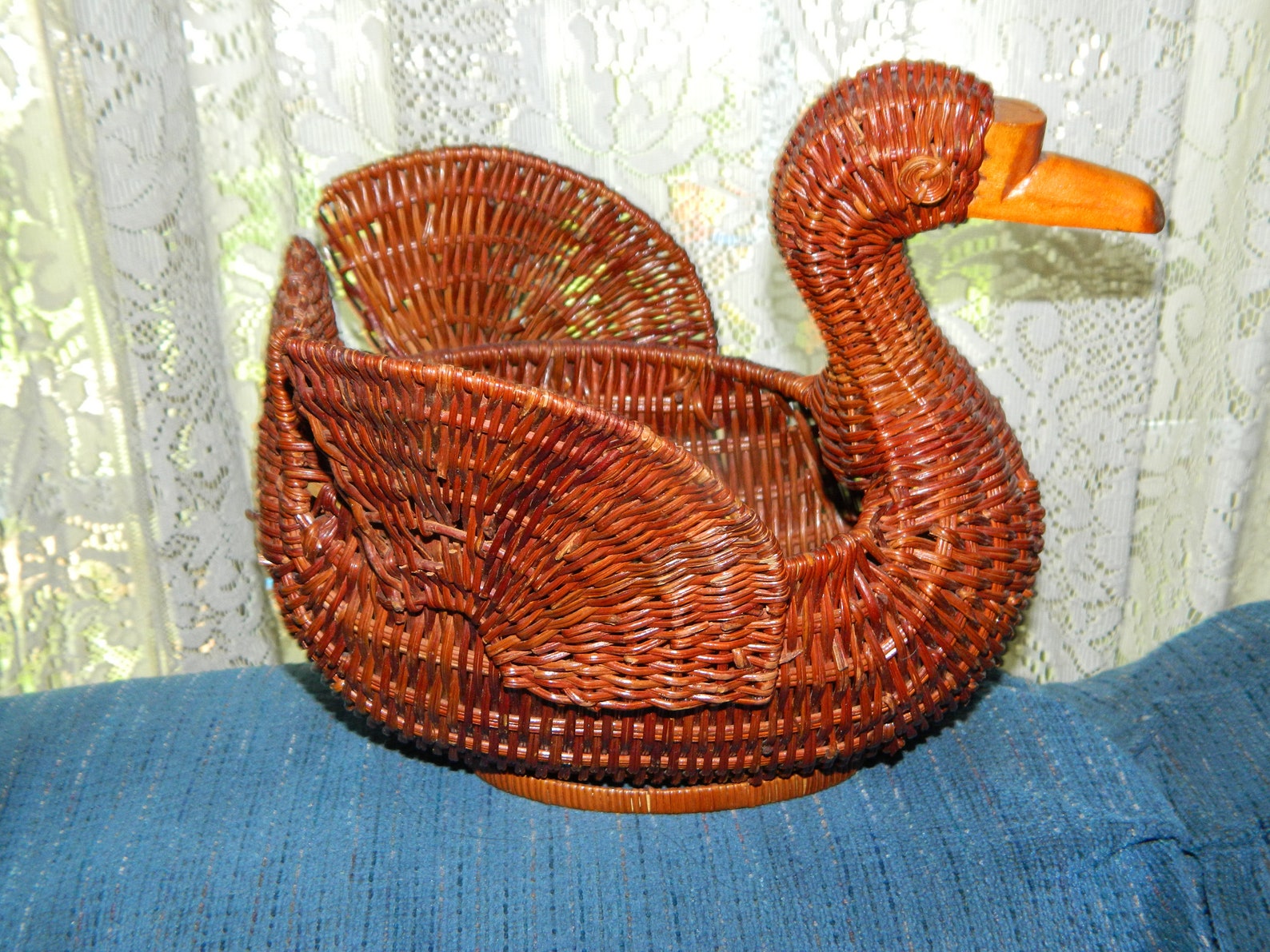 Vintage Wicker Swan Shaped Basket. A Swan Flower or Greenery | Etsy