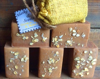 Oatmeal Milk & Honey Goat Milk Soap, oatmeal soap, homemade soap, handcrafted, moisturizing, cold process, exfoliating, goat's milk soap