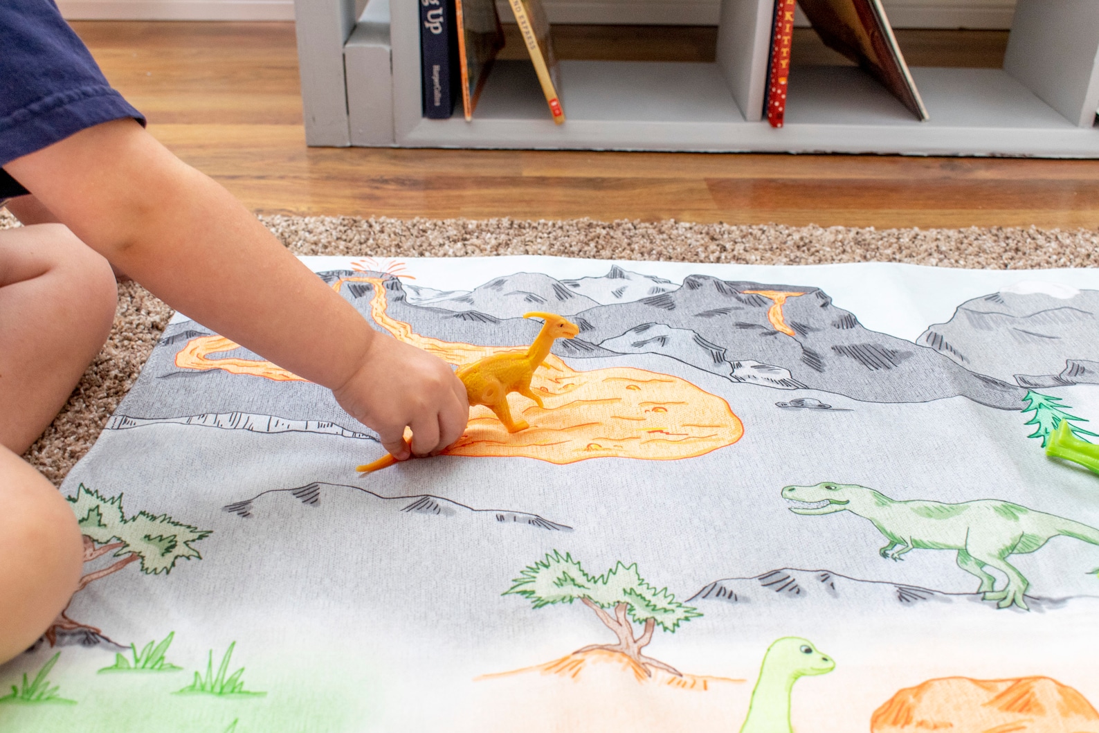 Dinosaur Play Mat Dinotown Kids Toy Floor Mat Unique Kids Etsy