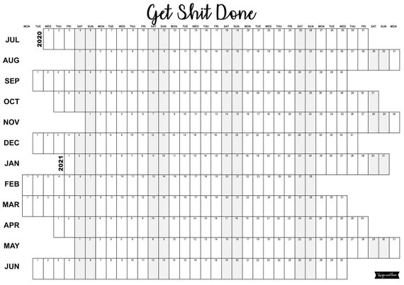 July To June 21 Get Shit Done Wall Planner Etsy July To June 21 Get Shit Done Wall Planner Etsy