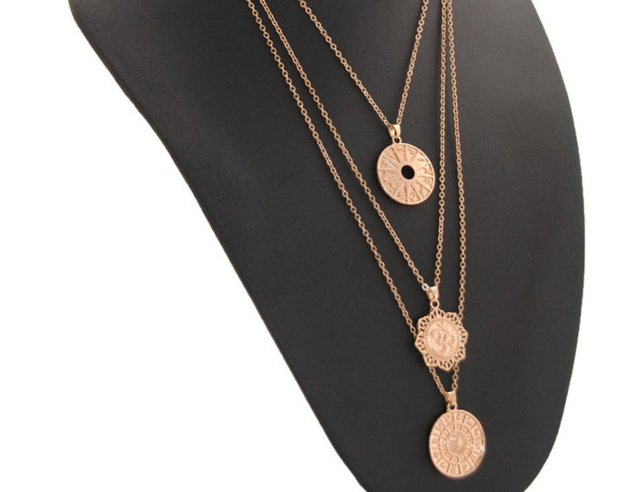 3Pcs/Set | Coin Chain Necklace , Women Jewelry