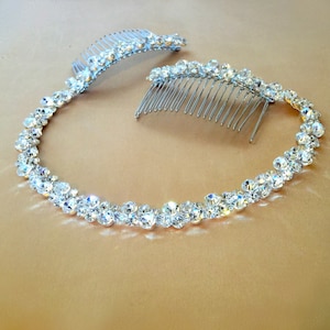 Rhinestone Bridal Headpiece, Crystal Hair Tiara, Bridal Headband, Wedding Headband, Wedding Hair Tiara, Prom Headband image 1