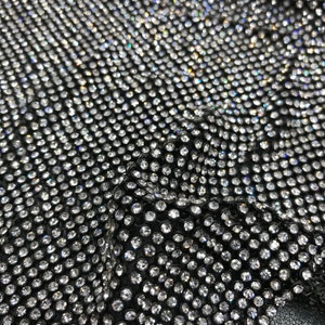 Black Rhinestone Sheet with Clear Crystal image 1