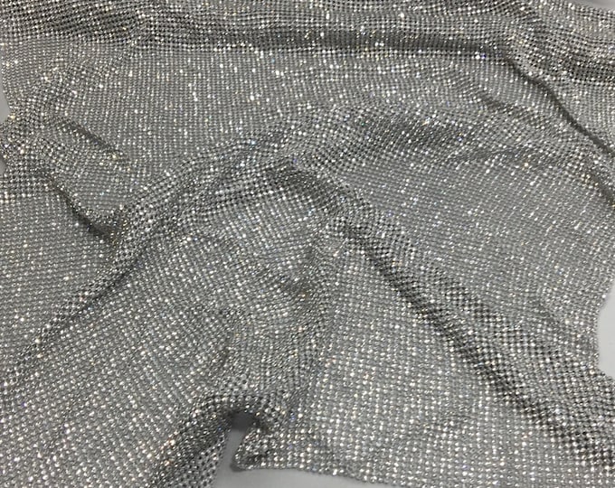 Silver Rhinestone Sheet, Crystal Fabric, Rhinestone Fabric