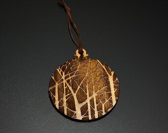 Trees Christmas Ornament | Wood Christmas Ornament