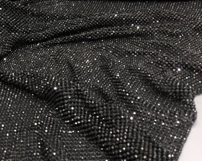 Black Rhinestone Sheet | 1/2 Black Rhinestone Fabric