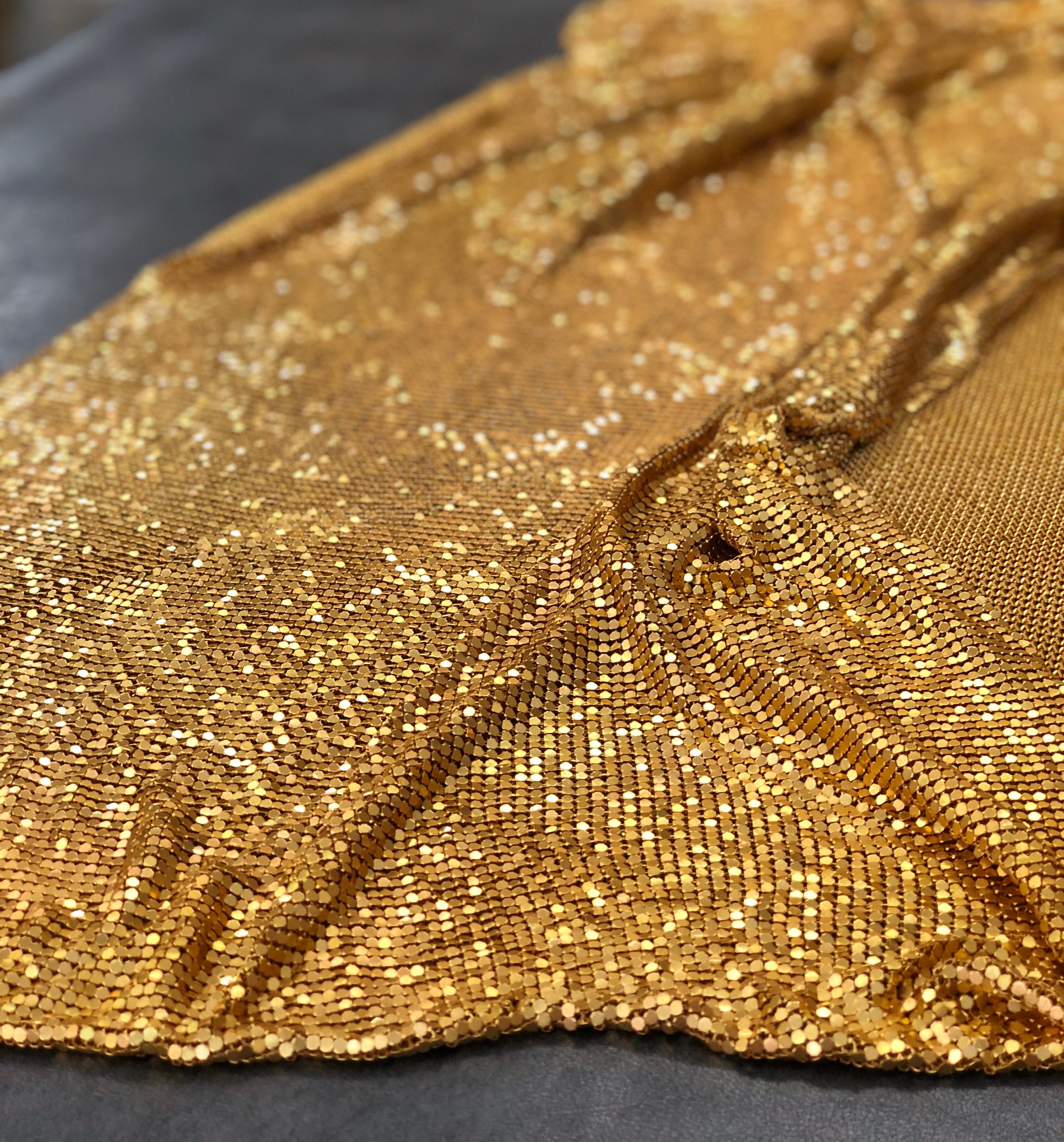 gold mesh pants