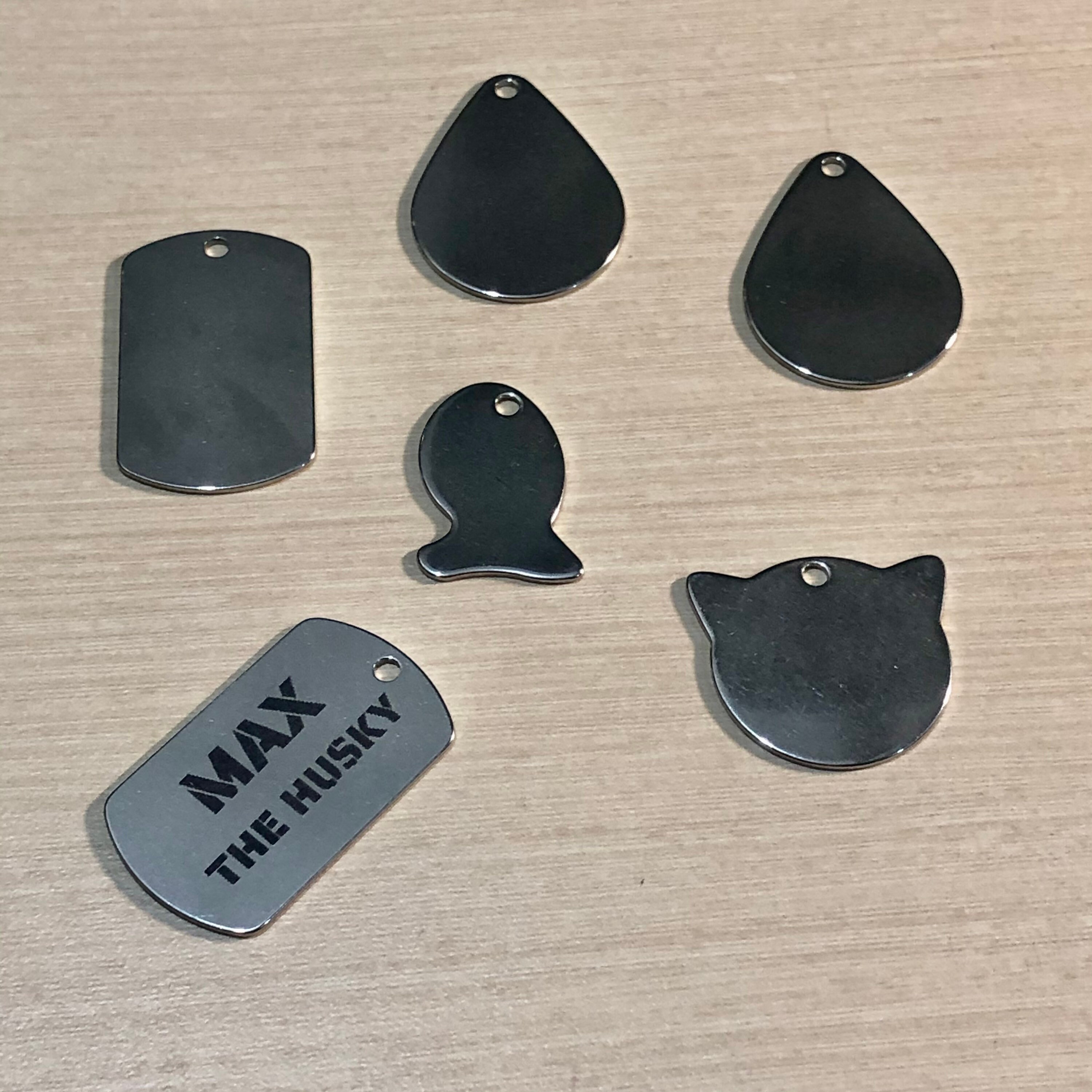 Personalized Dog Tags Dark Etching Variety of Designs Made in USA