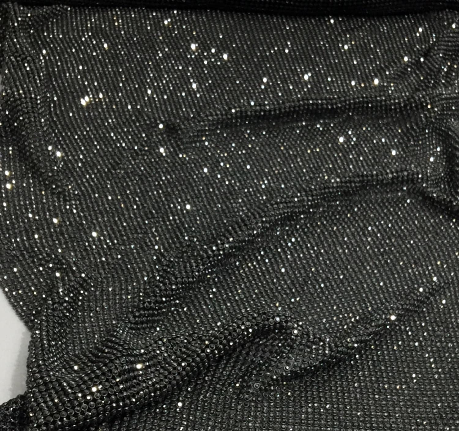 BENECREAT 120x40cm Hotfix Rhinestone Sheet Black Glitter Resin Rhinestone  Trim Scrapbooking Embellishments with 3mm Rhinestones for Dresses Shoes  Crafts 