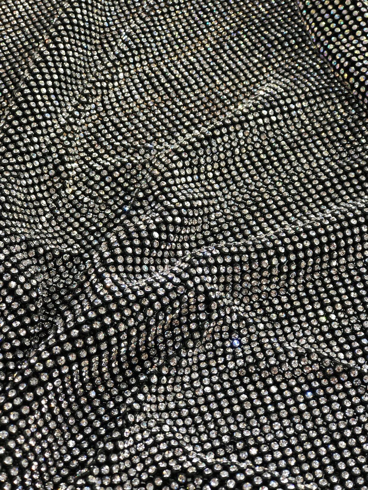 Black Rhinestone Sheet, Black Crystal Fabric, Black Rhinestone Fabric