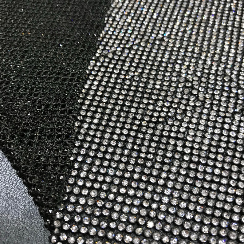 Black Rhinestone Sheet with Clear Crystal image 3