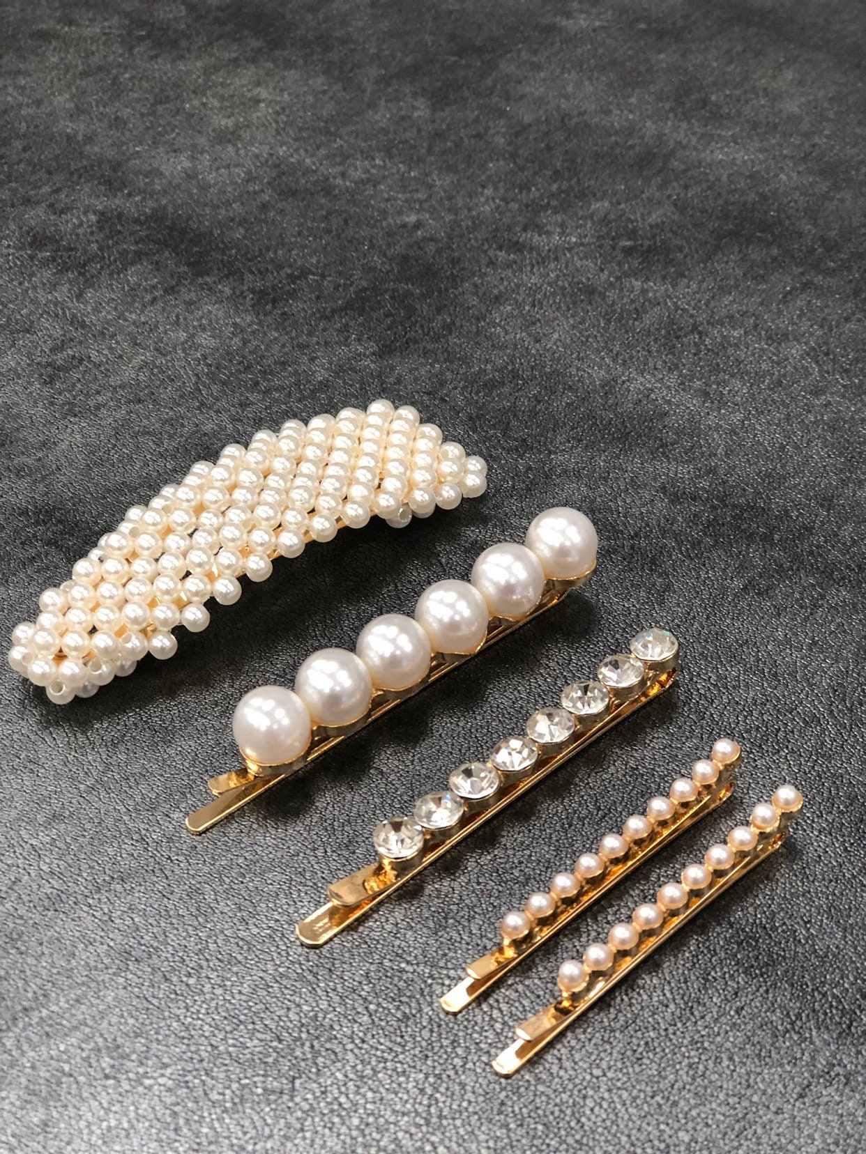 Pearl Hair Clip Pearl Beaded Hair Clip Set 5 pc Hair | Etsy
