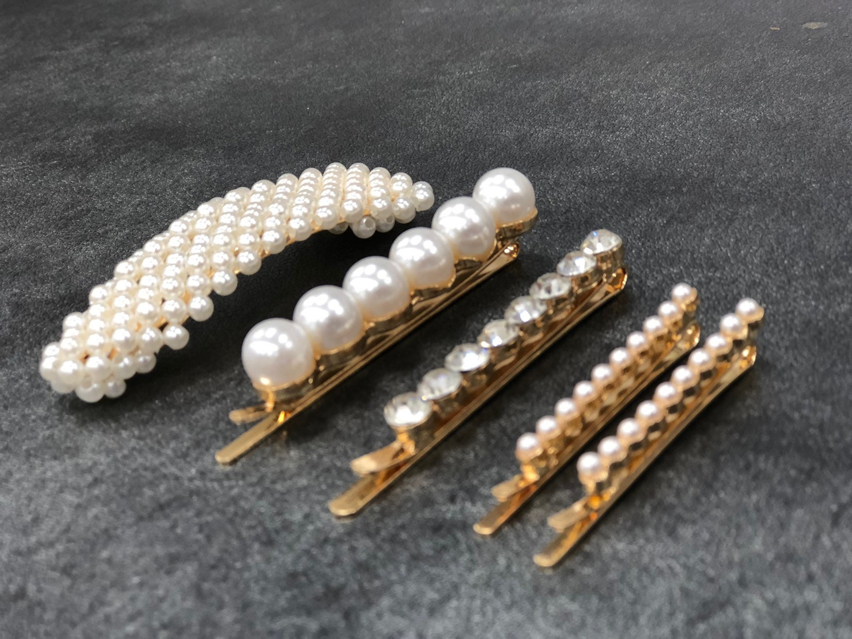 Pearl Hair Clip Pearl Beaded Hair Clip Set 5 pc Hair | Etsy