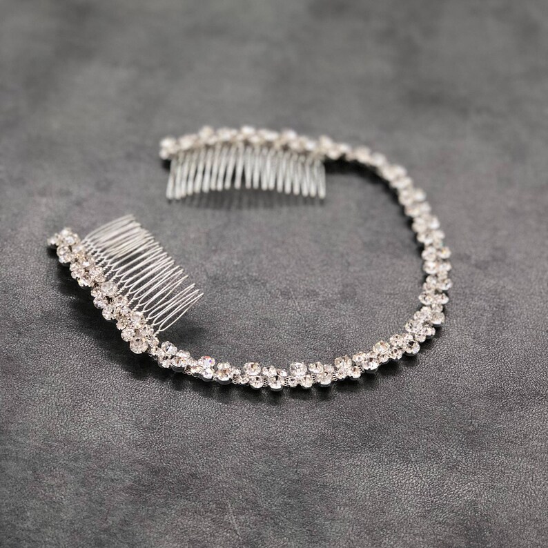 Crystal Hair Tiara Bridal Headband Silver Rhinestone Bridal Headpiece