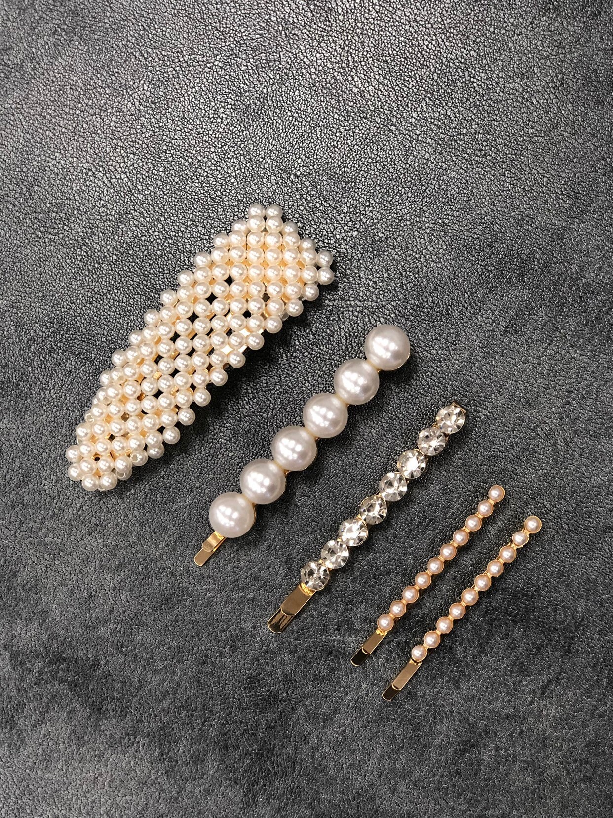Pearl Hair Clip Pearl Beaded Hair Clip Set 5 pc Hair Etsy