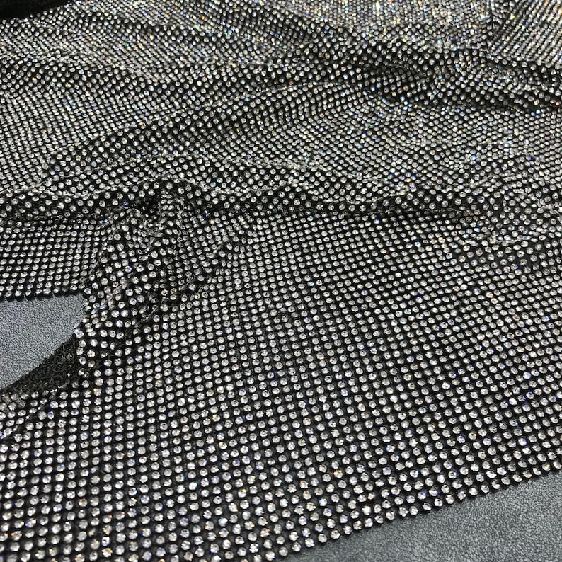 Black Rhinestone Sheet with Clear Crystal image 6