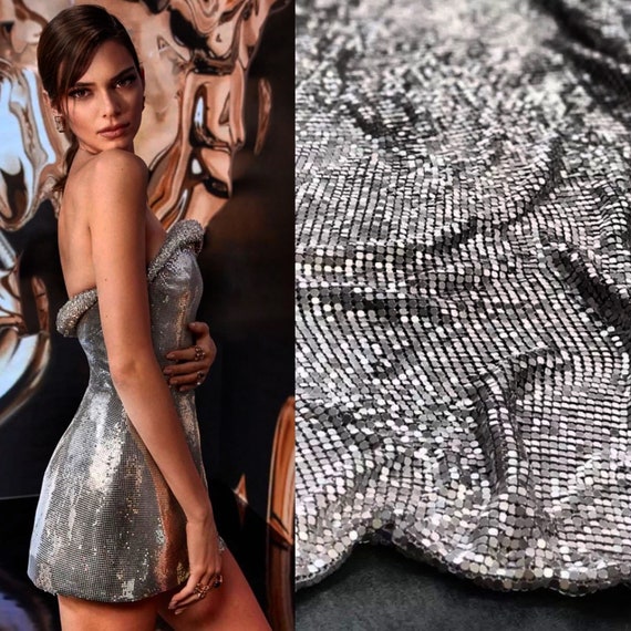 silver metal mesh dress