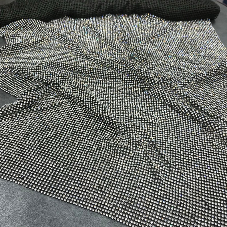 Black Rhinestone Sheet with Clear Crystal image 4