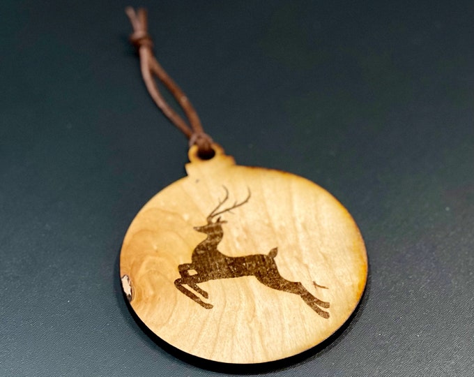 Deer Christmas Ornament | Wood Christmas Ornament