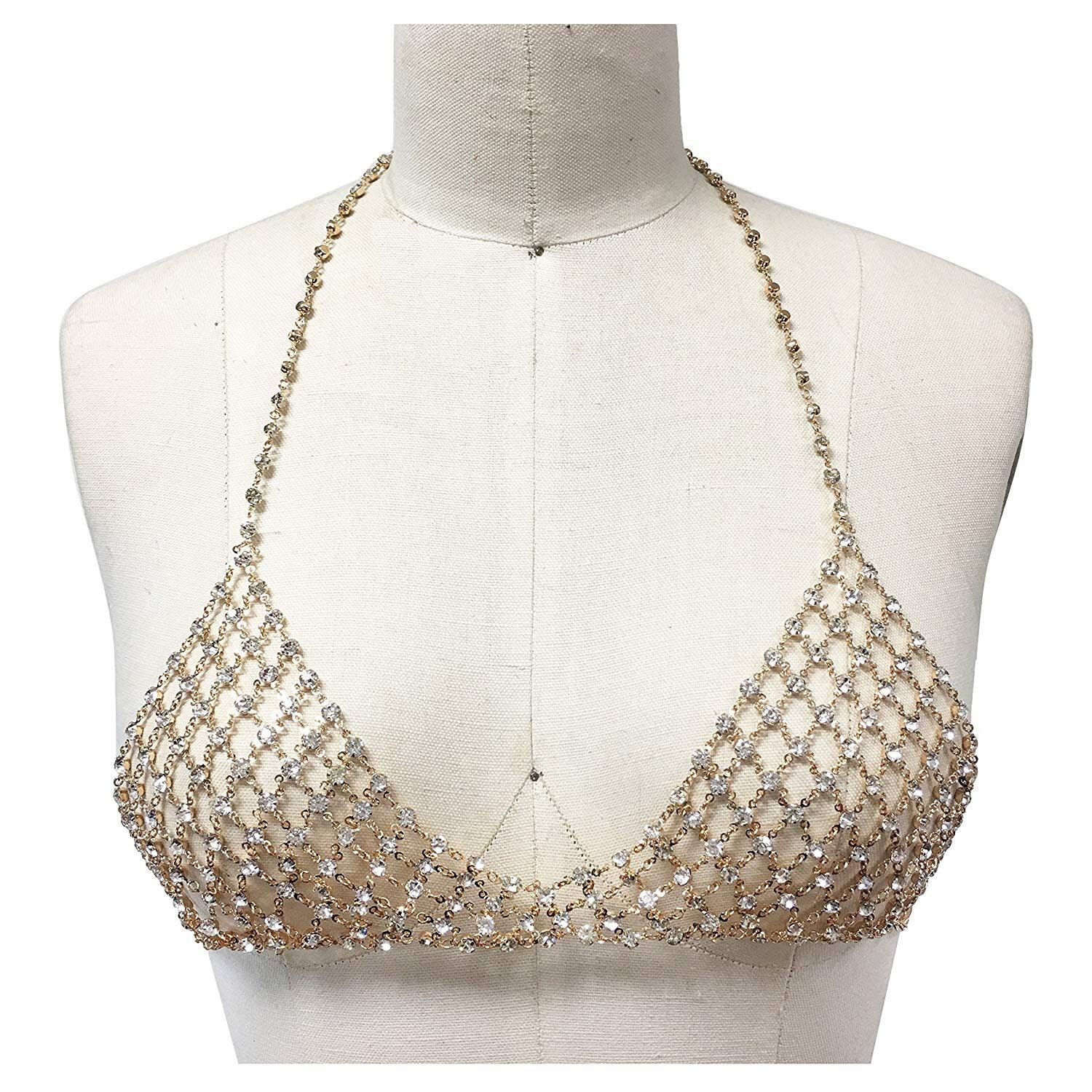 Crystal Rhinestone Bra Chain, Body Jewelry