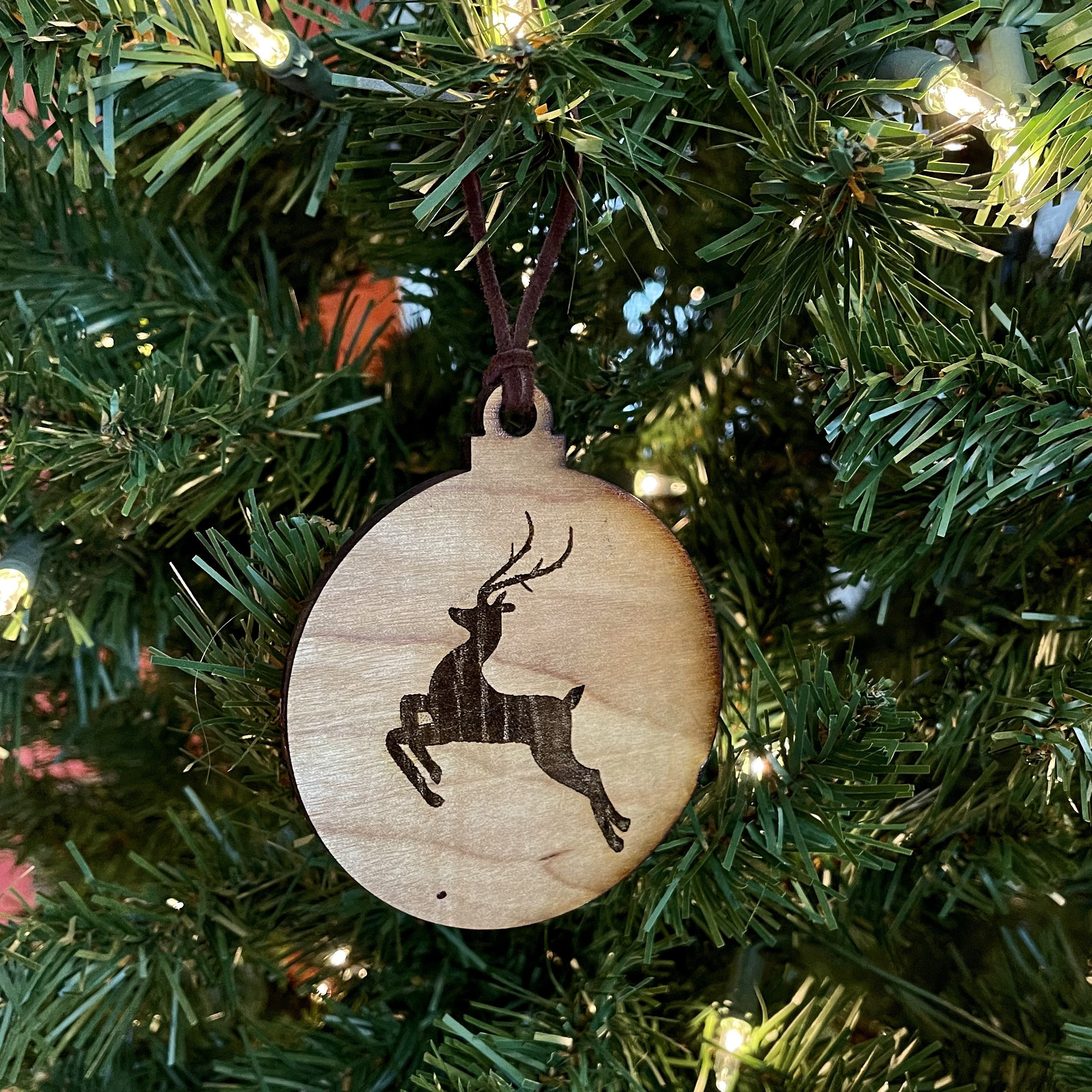 Deer Christmas Ornament Wood Christmas Ornament
