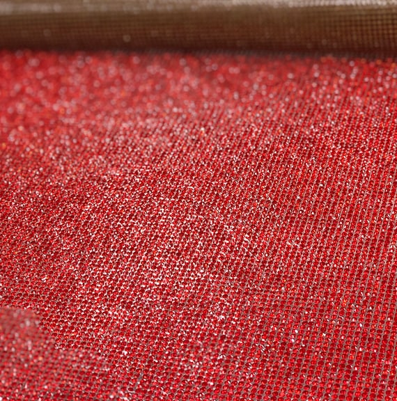 Red Crystal Fabric Red Rhinestone Sheet Red Rhinestone Fabric