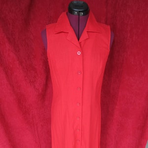 Vintage White Stag Red Dress Sleeveless Size M see measurements