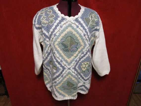 Classic Elements Pullover Sweater Knitted by hand… - image 2