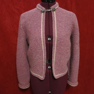 Vintage hand Knit Women&#39;s Sweater made of Wool size M Long Sleeve