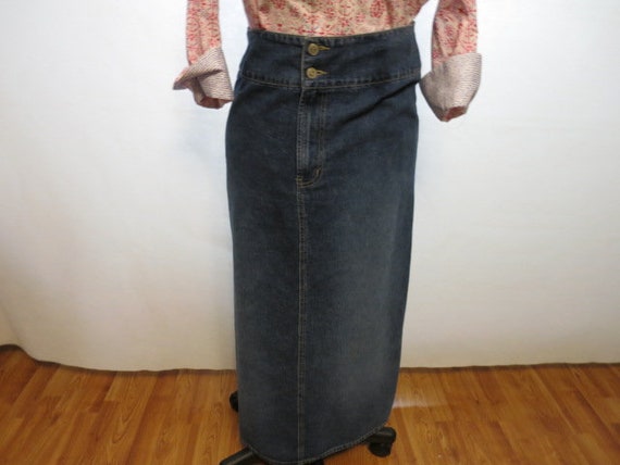 Squeeze Steven Hardy Denim Maxi Skirt - image 1