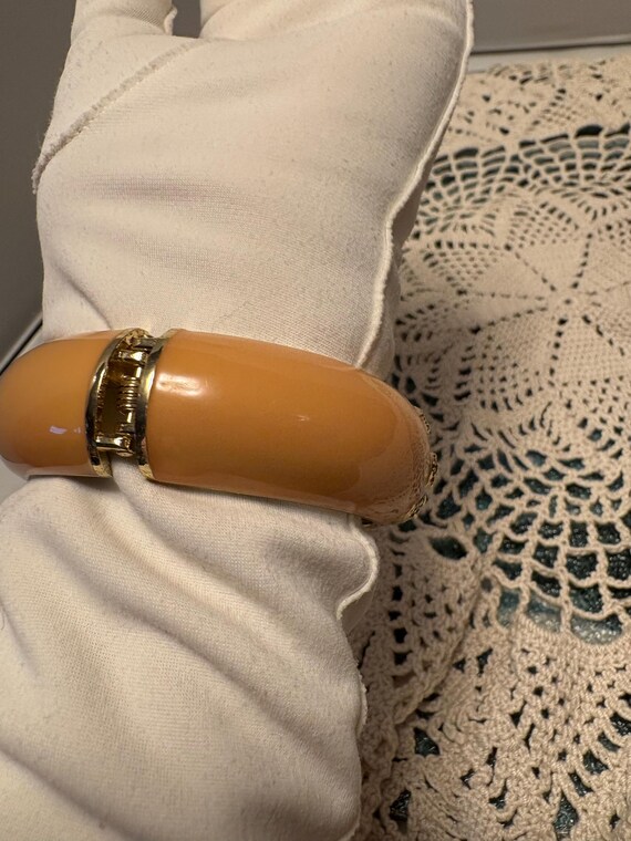 Insect Hinged Bracelet Solid Butterscotch over Go… - image 6