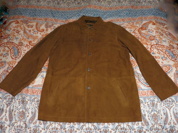 Vintage Jos A Bank Leather Suede Coat Women S Xl Ab Gem
